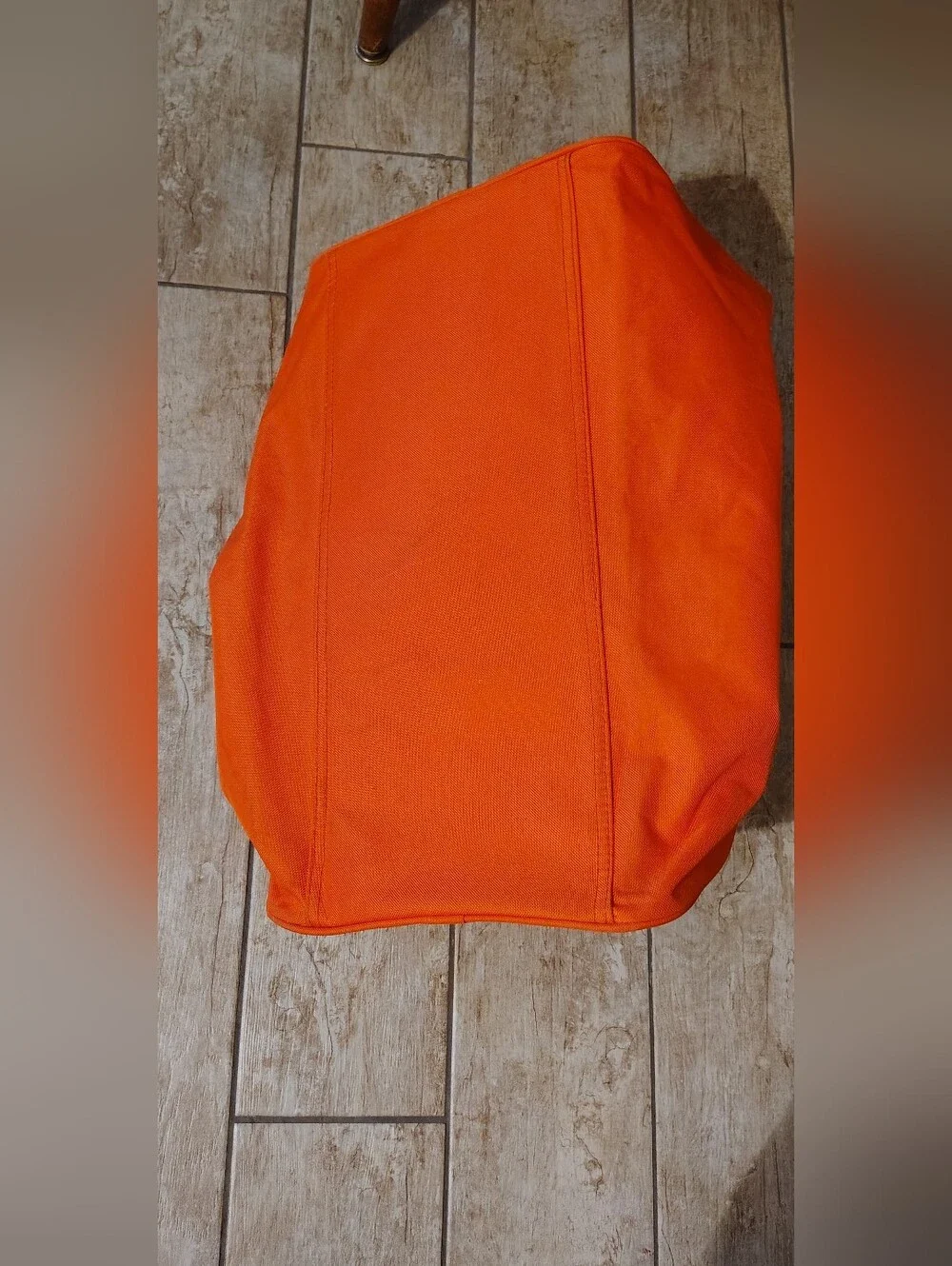 Emotional Baggage Orange Duffel Bag with Blue Handles
